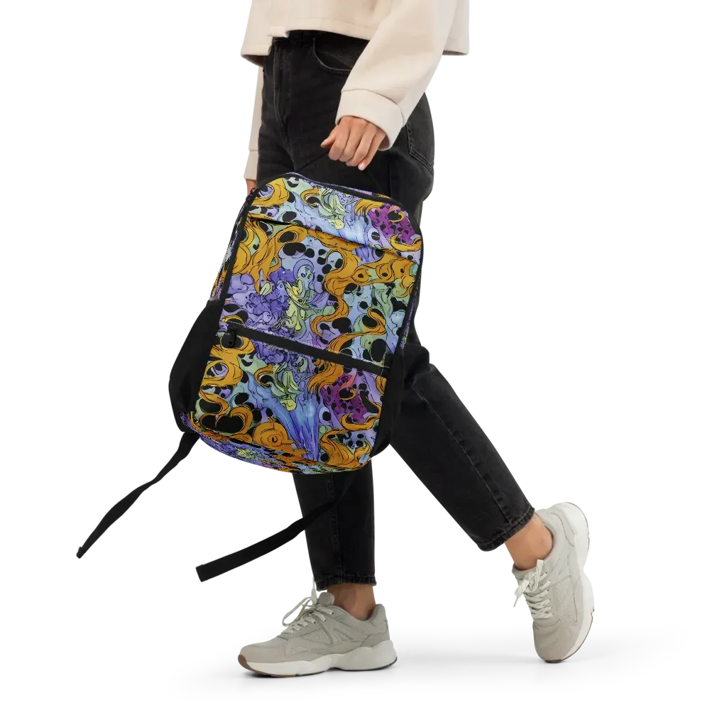 Orange Dreamscape on Utility Backpack — Front