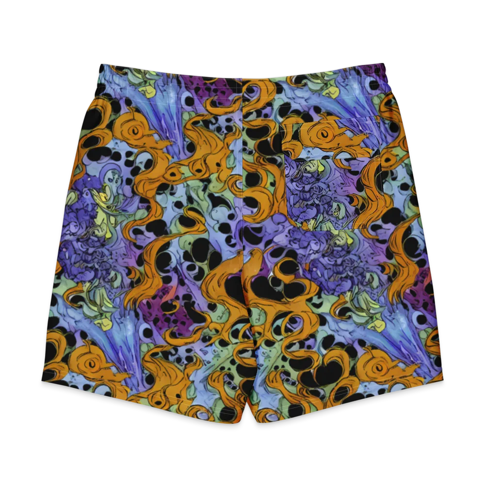 Orange Dreamscape on Men's Board Shorts — Back