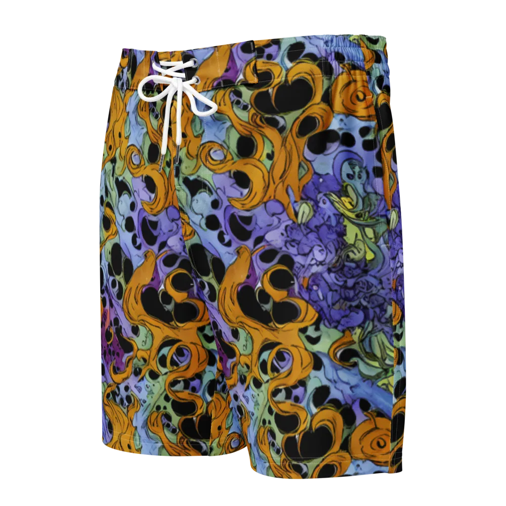 Orange Dreamscape on Men's Board Shorts — Front