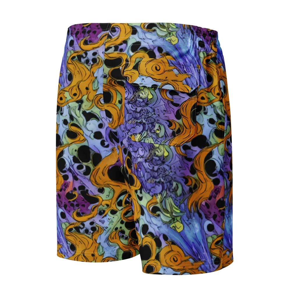 Orange Dreamscape on Men's Board Shorts — Back