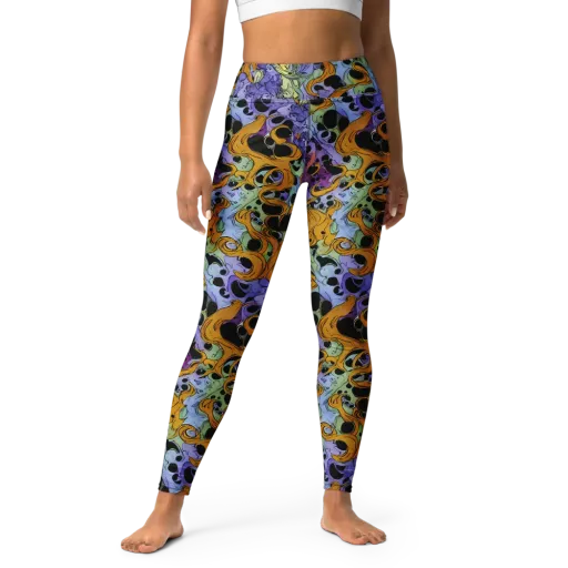 Orange Dreamscape on a Yoga Leggings