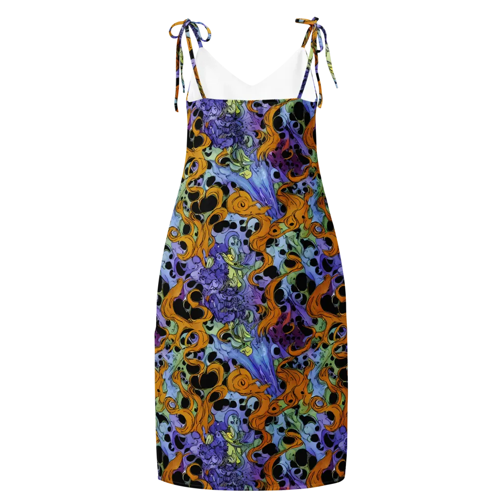 Orange Dreamscape on Slip Dress — Back