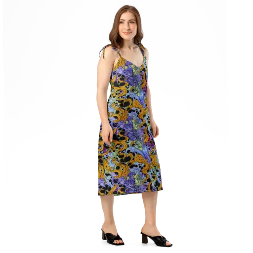 Orange Dreamscape on a Slip Dress