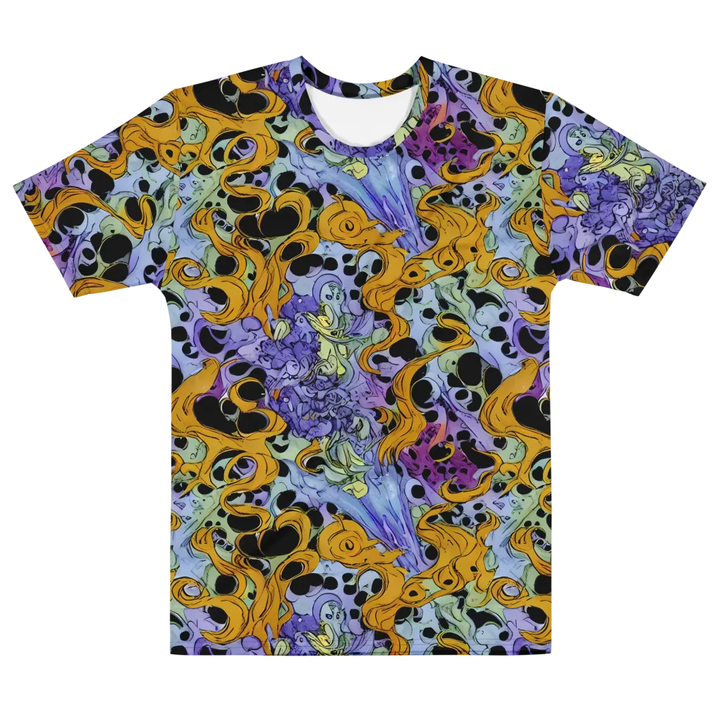 Orange Dreamscape on Men's Cotton Crew Neck T-Shirt — Front