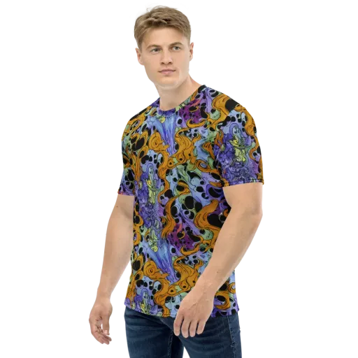 Orange Dreamscape on a Men's Crew Neck T-Shirt