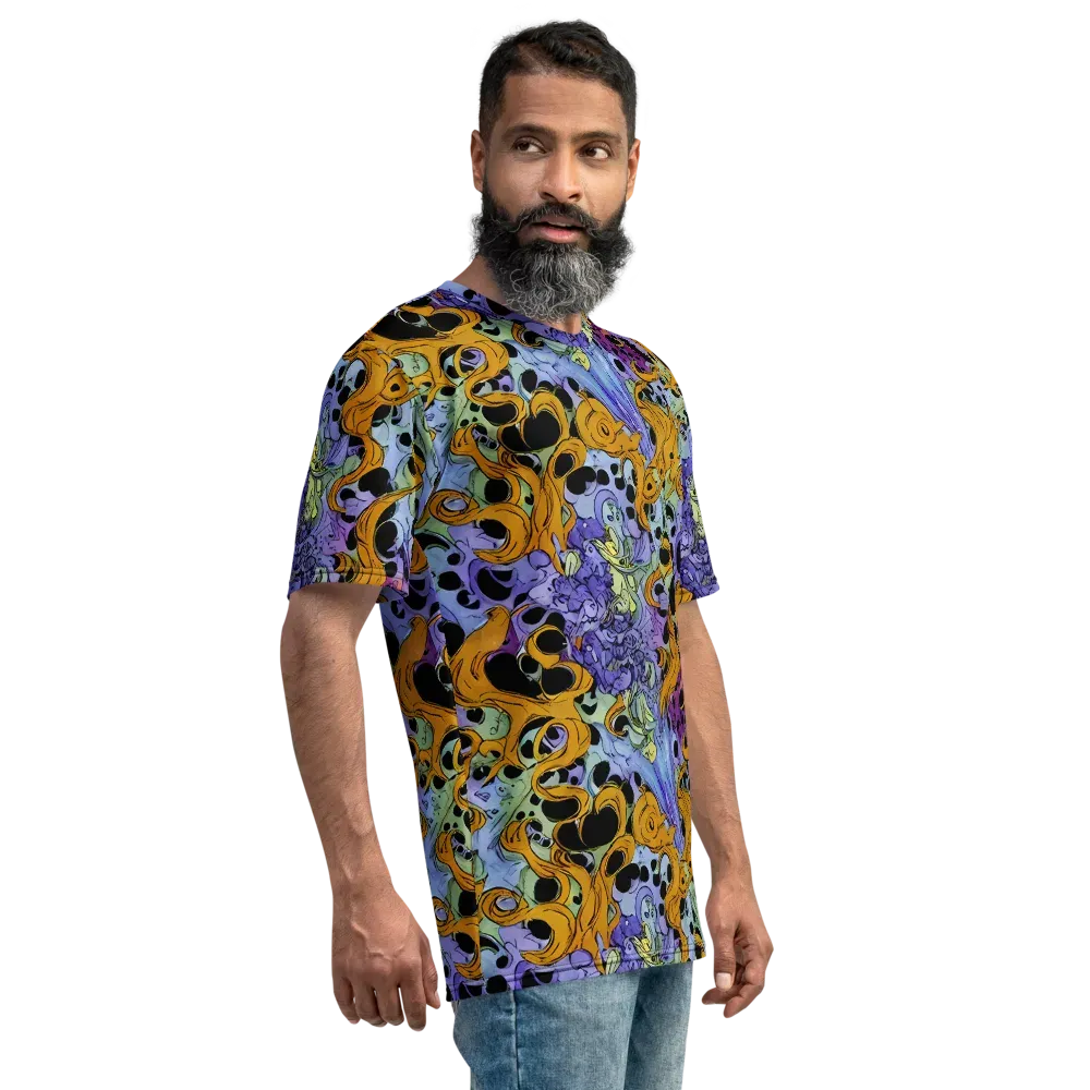 Orange Dreamscape on Men's Crew Neck T-Shirt — Right