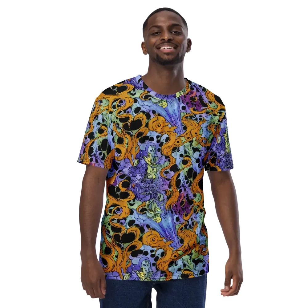 Orange Dreamscape on Men's Crew Neck T-Shirt — Front