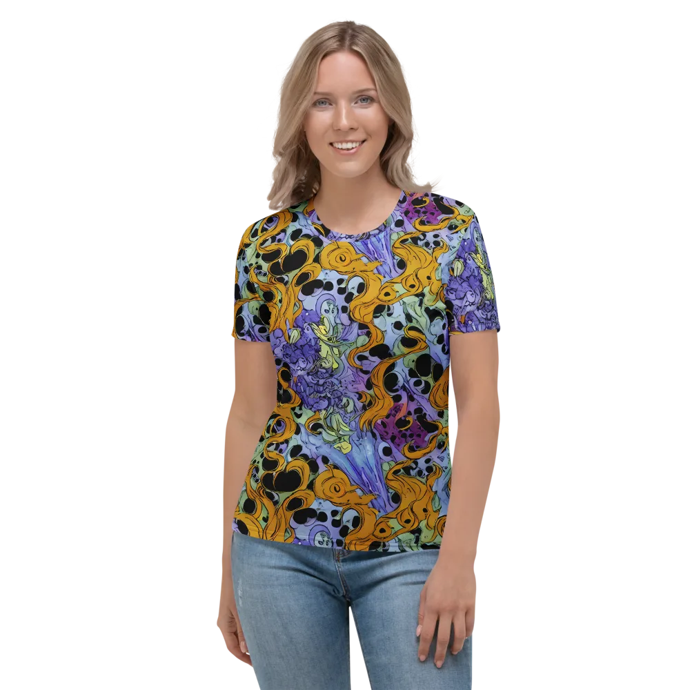 Orange Dreamscape on Women's Crew Neck T-Shirt — Front