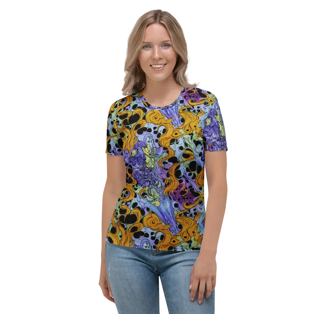 Orange Dreamscape on Women's Crew Neck T-Shirt — Front