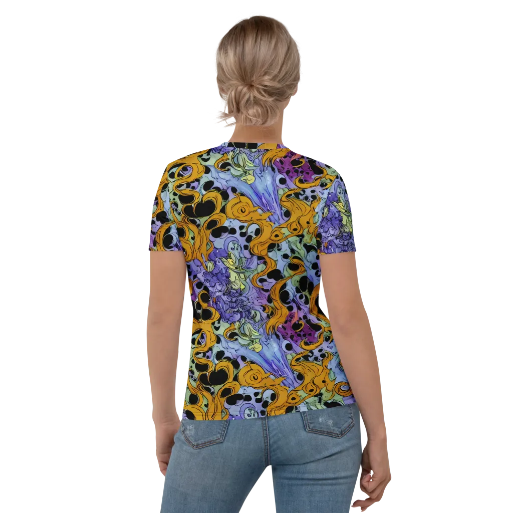 Orange Dreamscape on Women's Crew Neck T-Shirt — Back