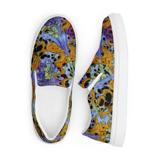 Orange Dreamscape on a Men's Slip-On Canvas Shoes