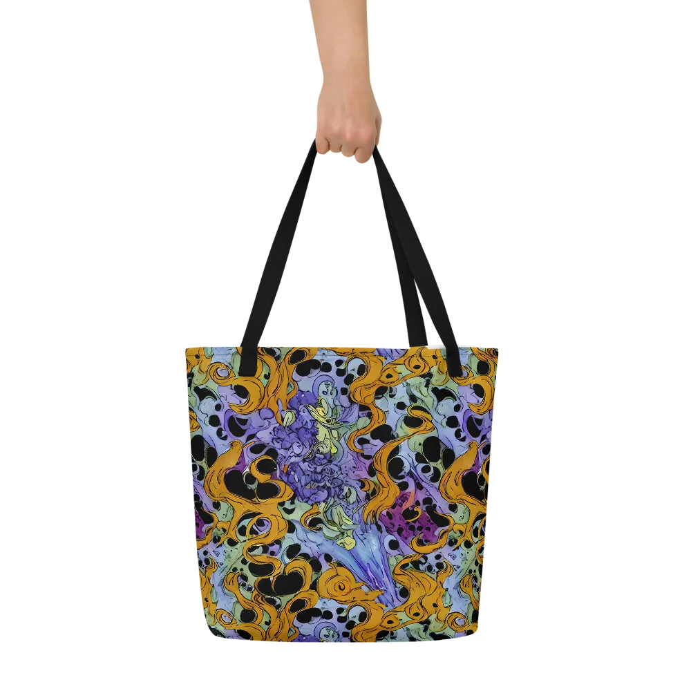 Orange Dreamscape on Large Tote Bag W/ Pocket — Front