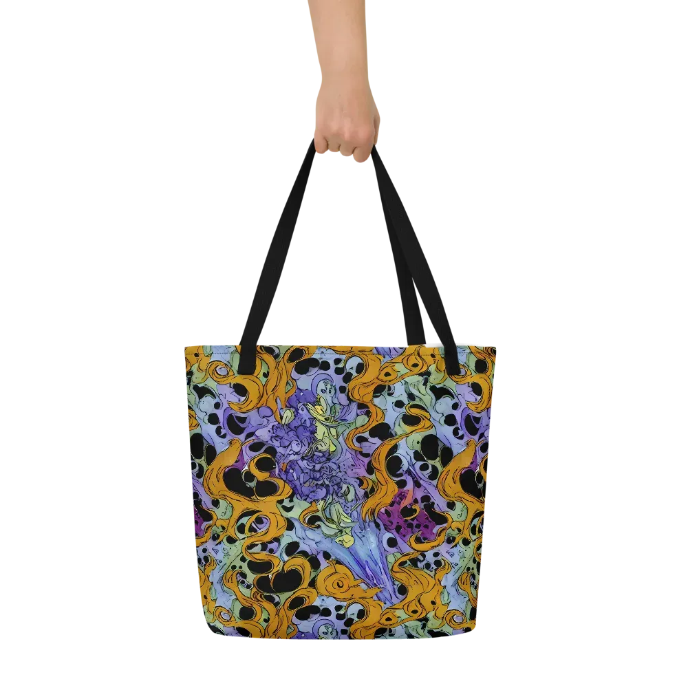 Orange Dreamscape on Large Tote Bag W/ Pocket — Front