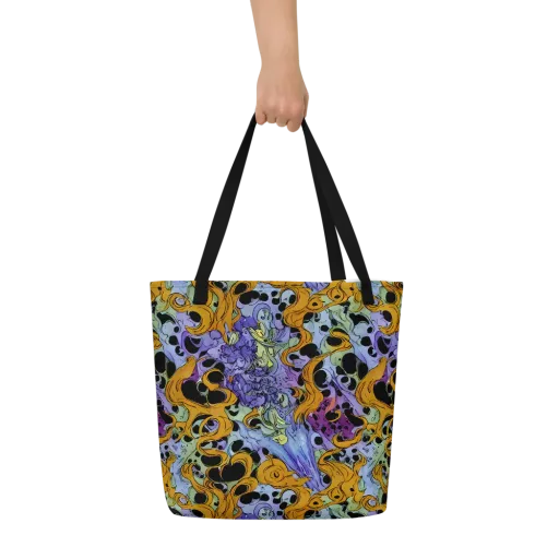 Orange Dreamscape on a Large Tote Bag W/ Pocket
