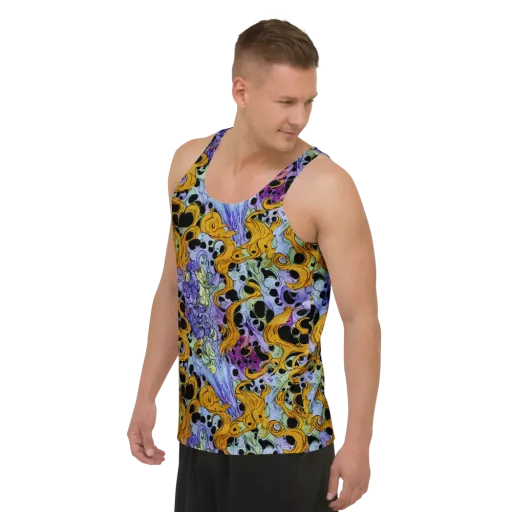 Orange Dreamscape on a Men's Tank Top