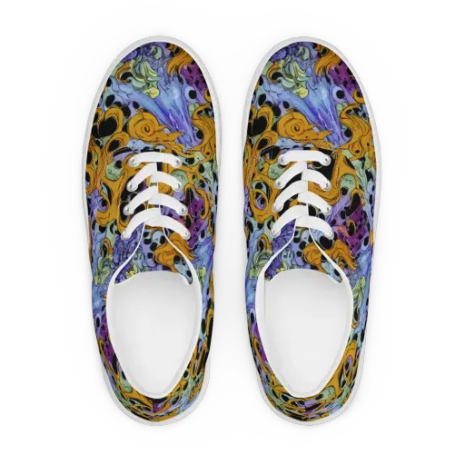 Orange Dreamscape on a Men's Lace-Up Canvas Shoes