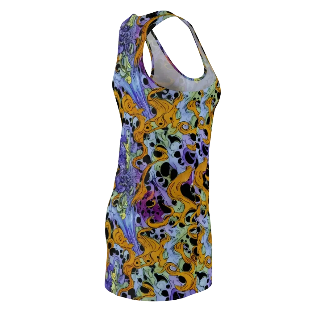 Orange Dreamscape on Racerback Dress — Back Side