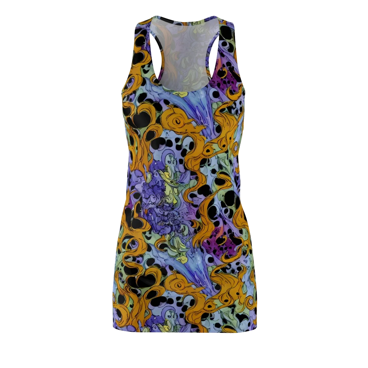 Orange Dreamscape on Racerback Dress — Front