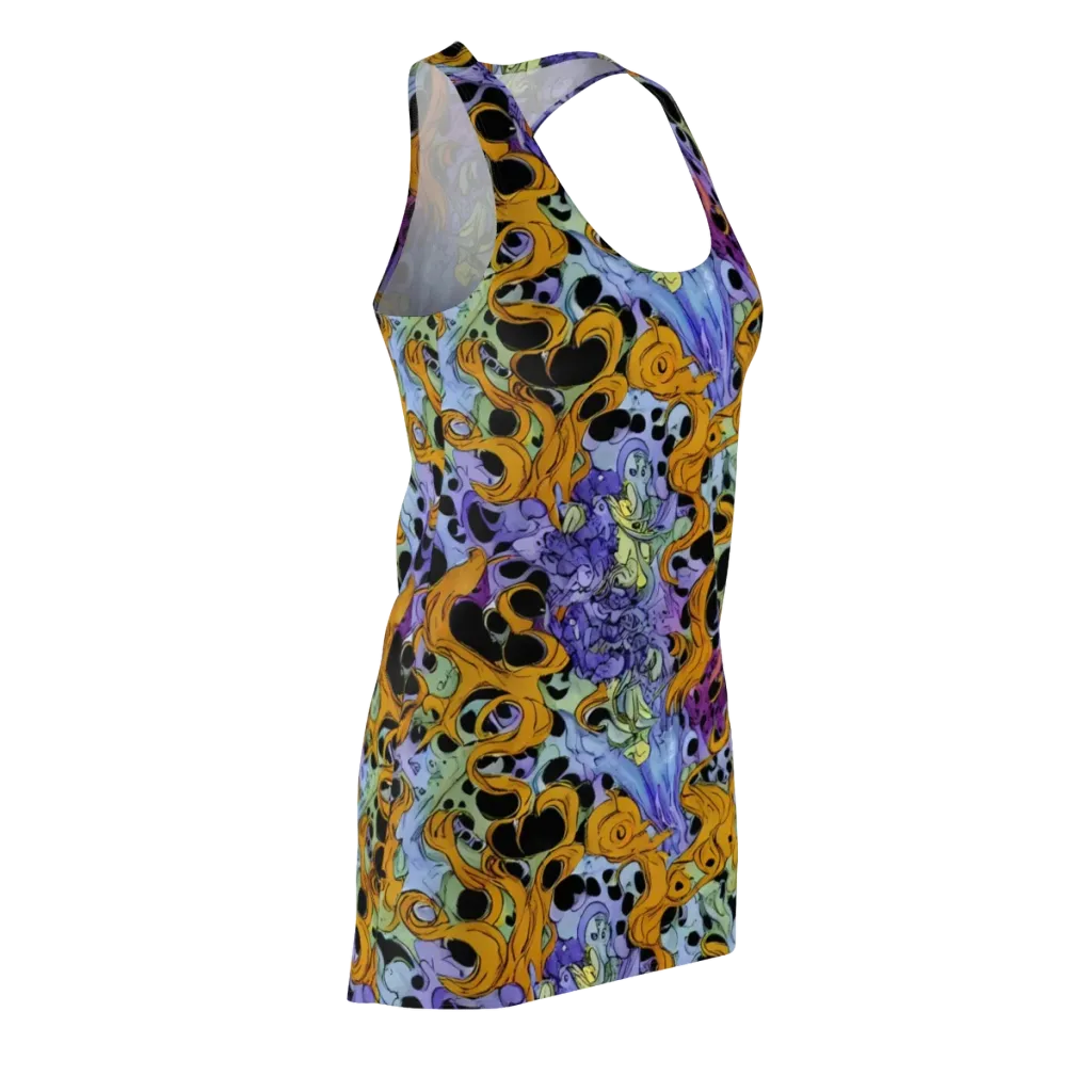 Orange Dreamscape on Racerback Dress — Front Side