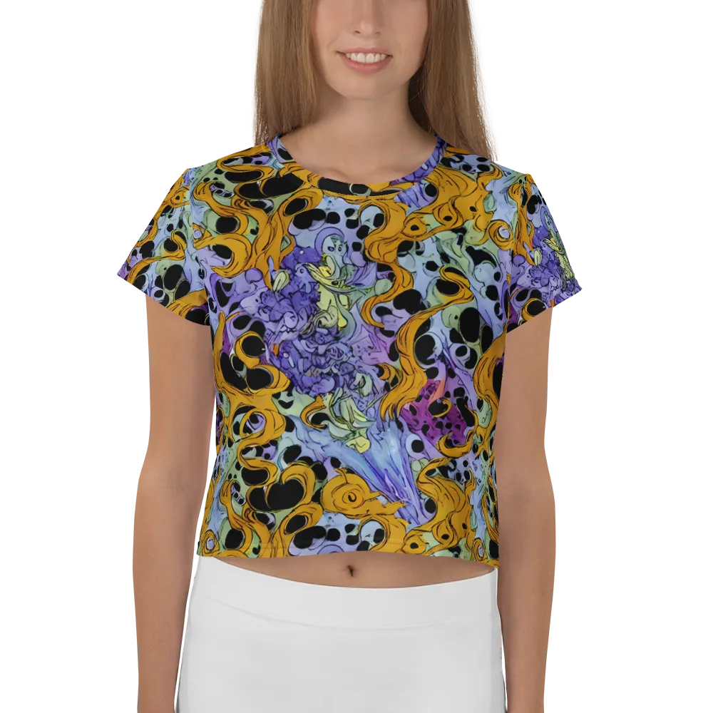 Orange Dreamscape on Crop Tee — Front