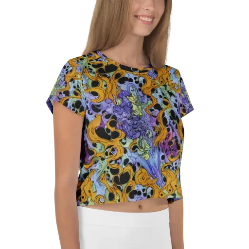 Orange Dreamscape on a Crop Tee