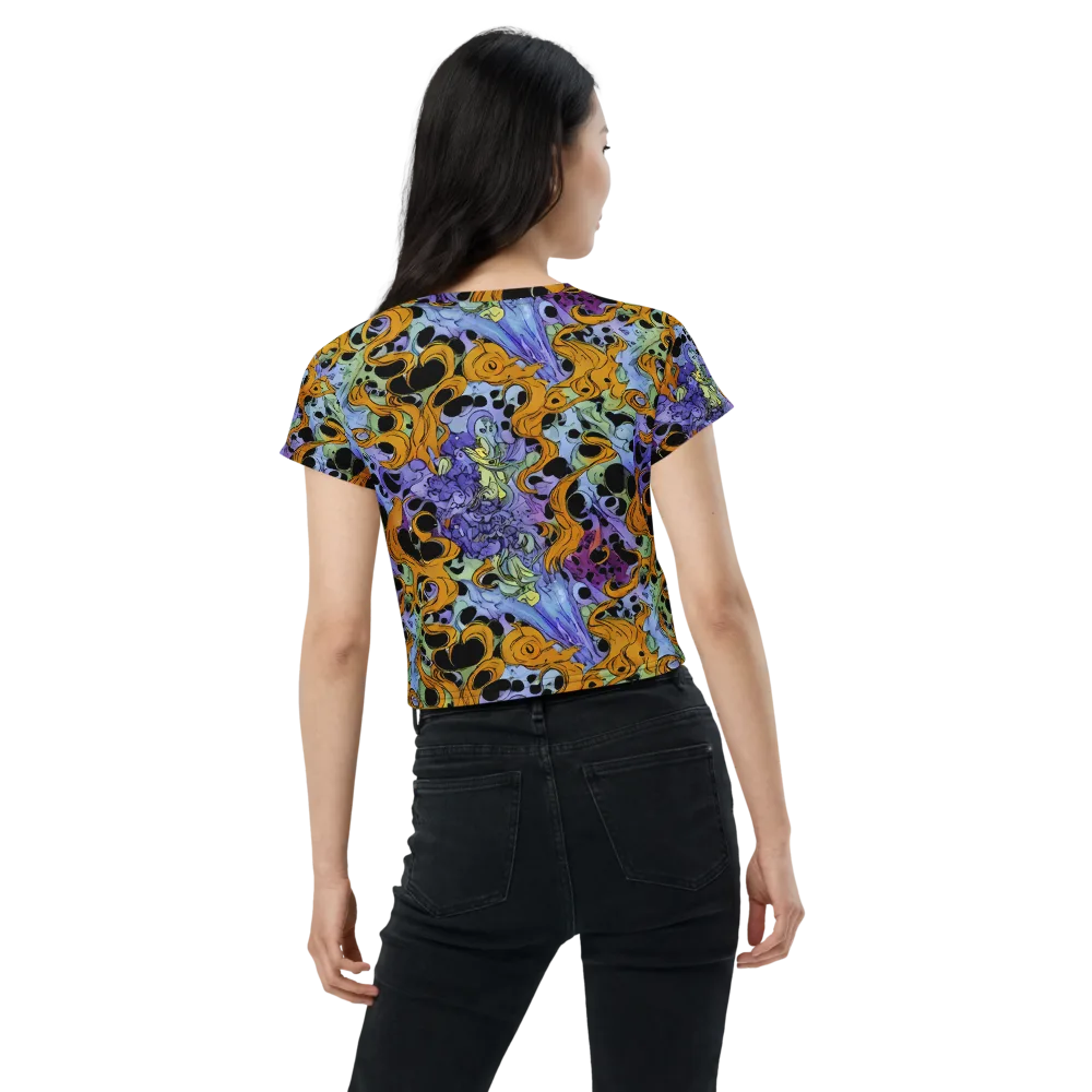 Orange Dreamscape on Crop Tee — Back