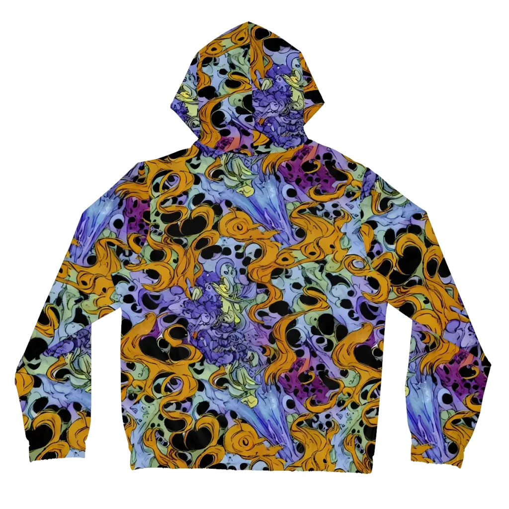 Orange Dreamscape on Women's Full-Zip Hoodie — Back
