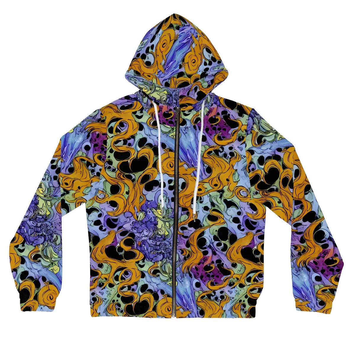 Orange Dreamscape on Women's Full-Zip Hoodie — Front