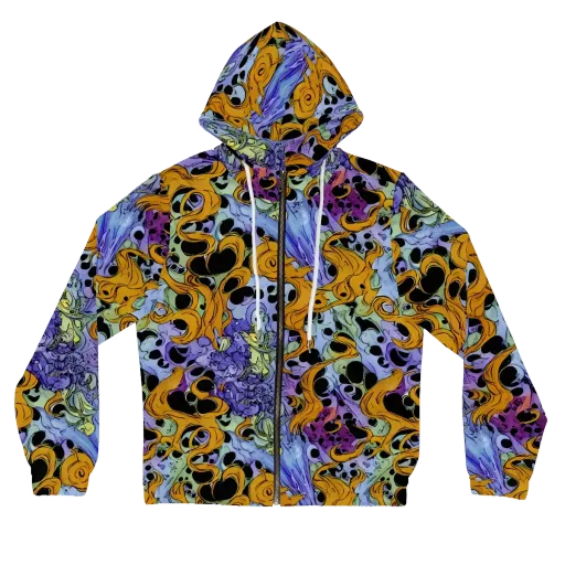Orange Dreamscape on a Women's Full-Zip Hoodie