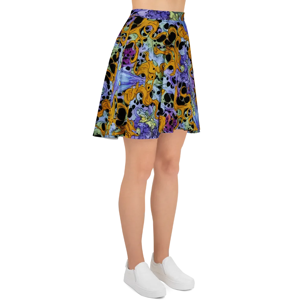 Orange Dreamscape on Skater Skirt — Right