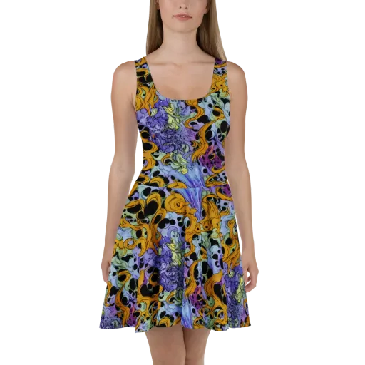 Orange Dreamscape on a Skater Dress