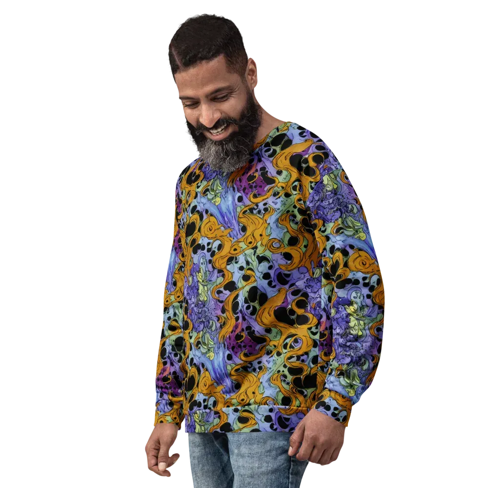 Orange Dreamscape on Sweatshirt — Left Front