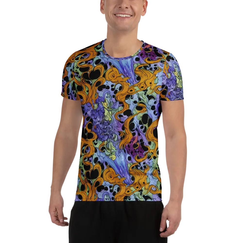 Orange Dreamscape on Men's Athletic T-Shirt — Front