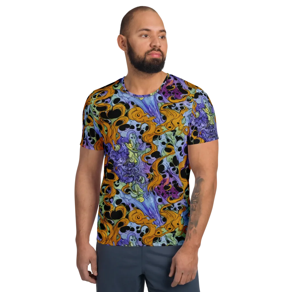 Orange Dreamscape on Men's Athletic T-Shirt — Front