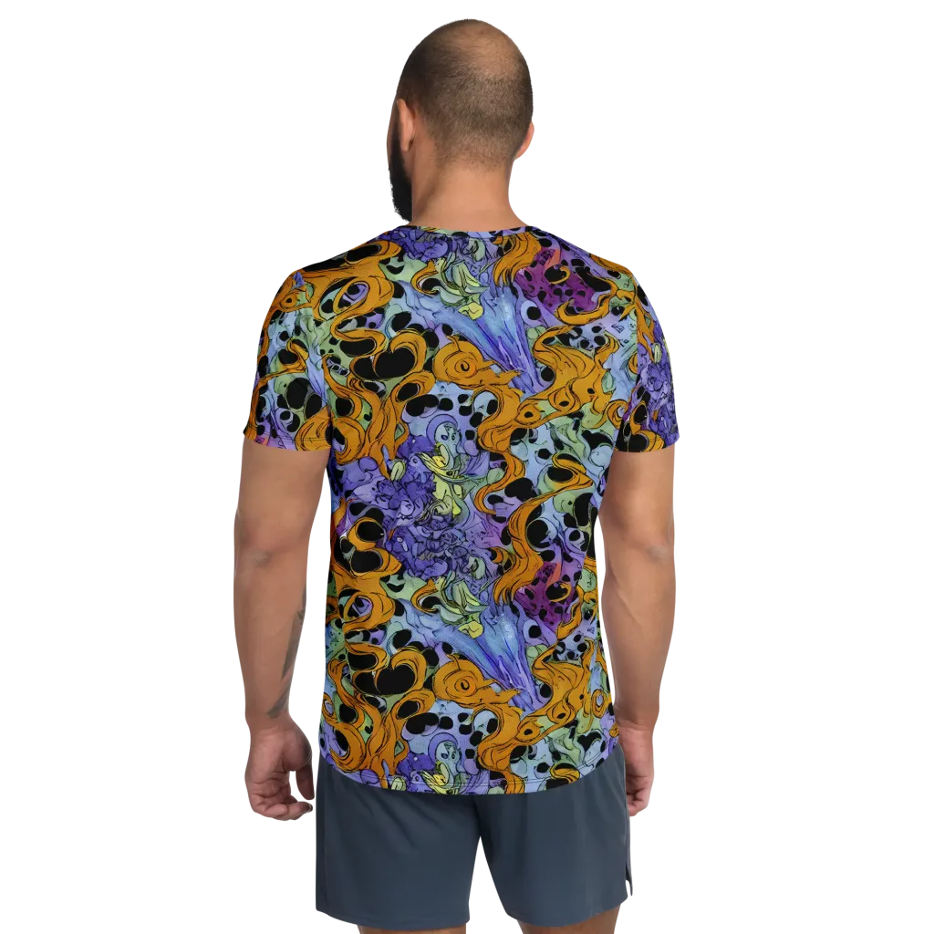 Orange Dreamscape on Men's Athletic T-Shirt — Back
