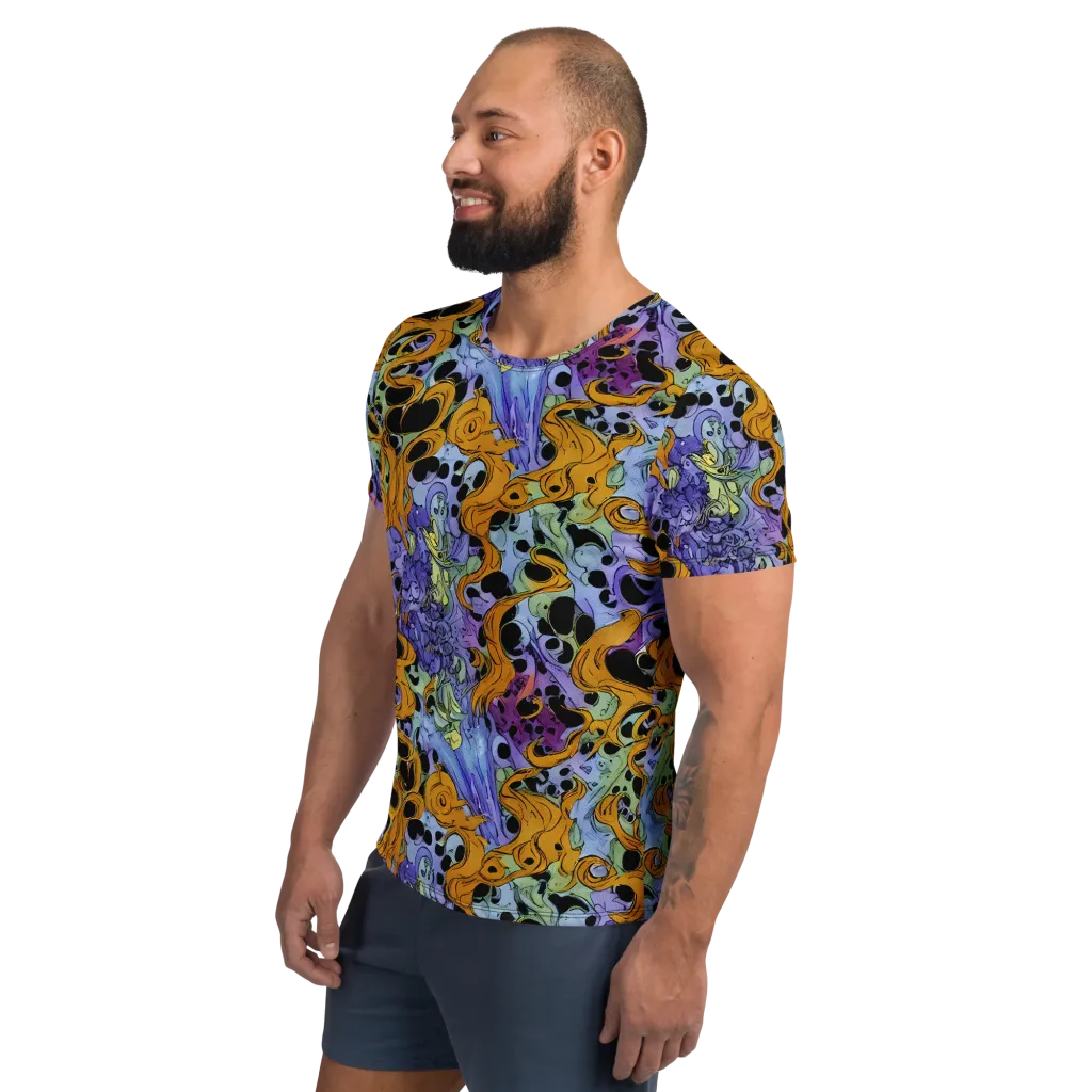 Orange Dreamscape on Men's Athletic T-Shirt — Left
