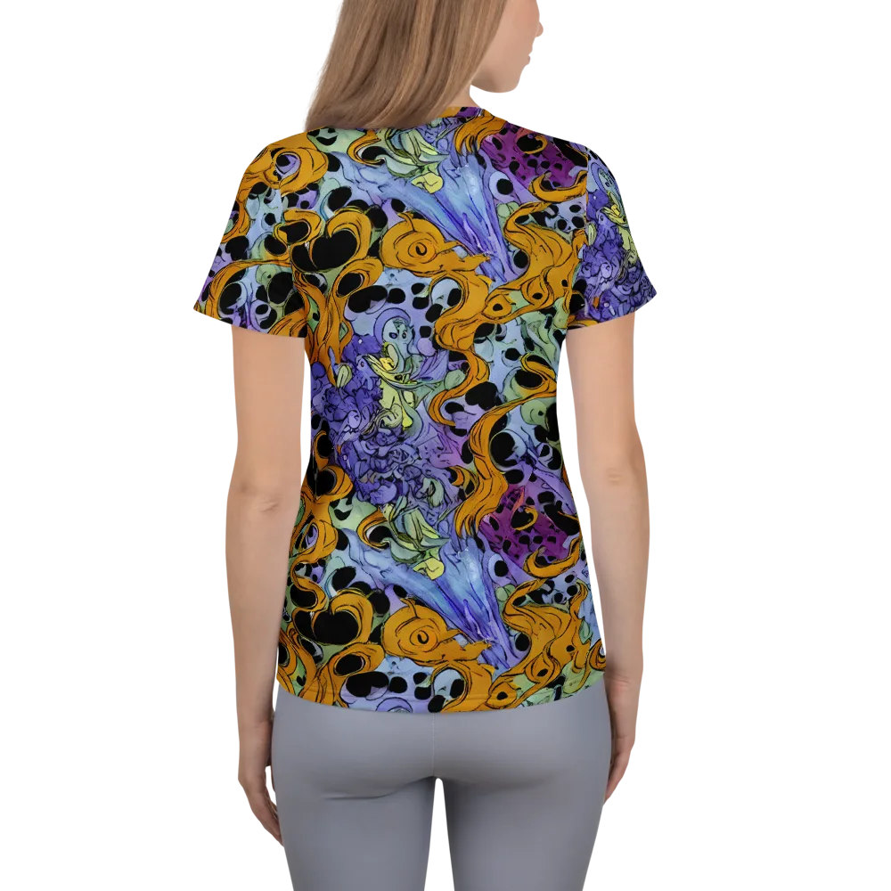 Orange Dreamscape on Women's Athletic T-Shirt — Back