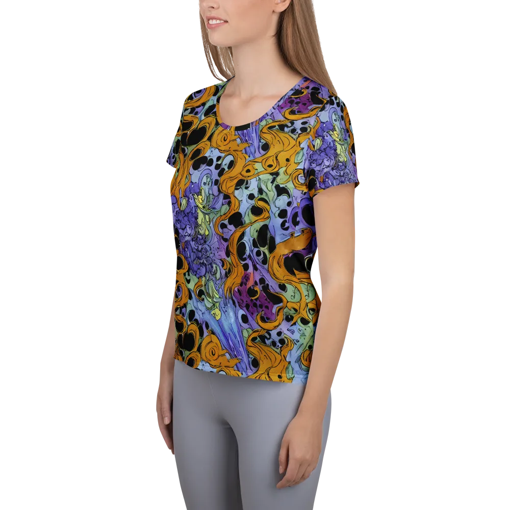 Orange Dreamscape on Women's Athletic T-Shirt — Left