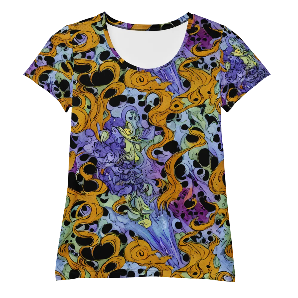 Orange Dreamscape on Women's Athletic T-Shirt — Front