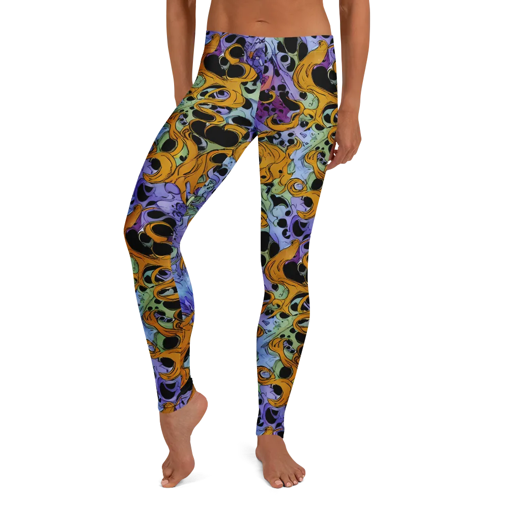 Orange Dreamscape on Leggings — Front