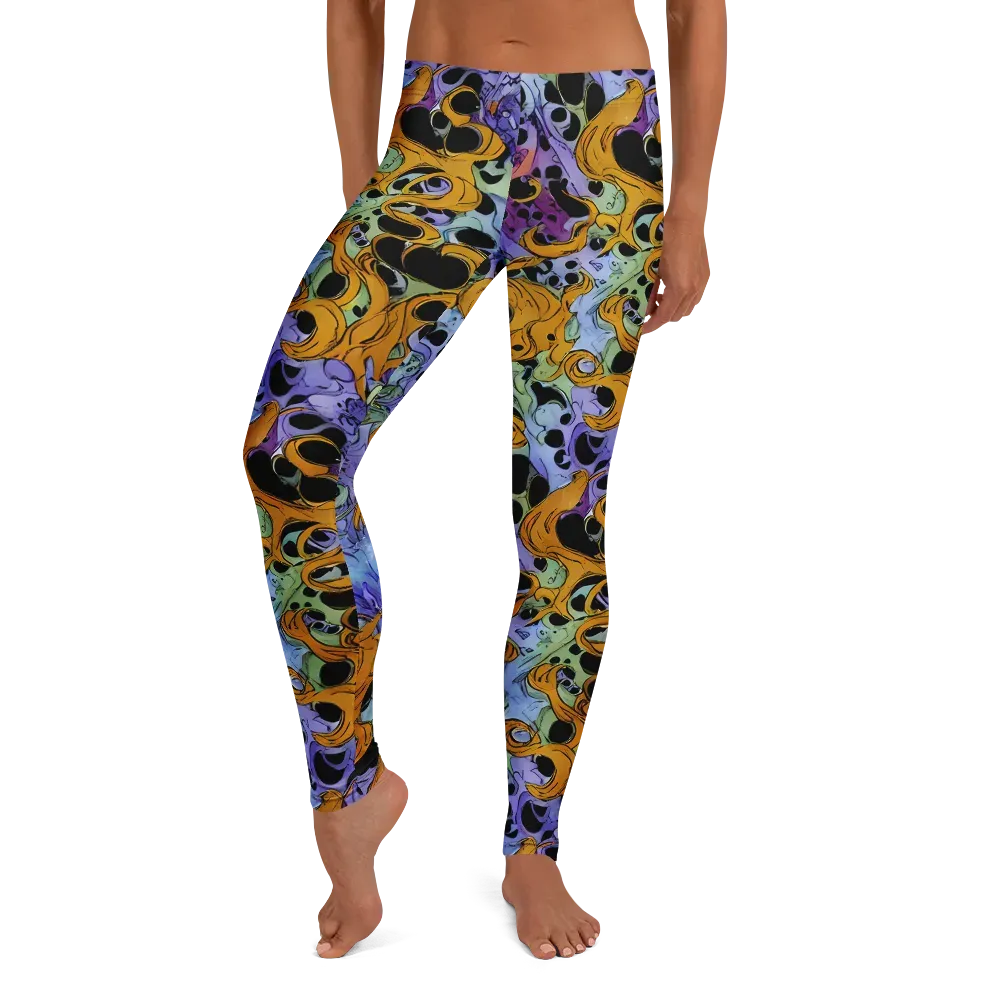 Orange Dreamscape on Leggings — Front
