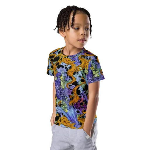 Orange Dreamscape on a Kids Crew Neck T-Shirt