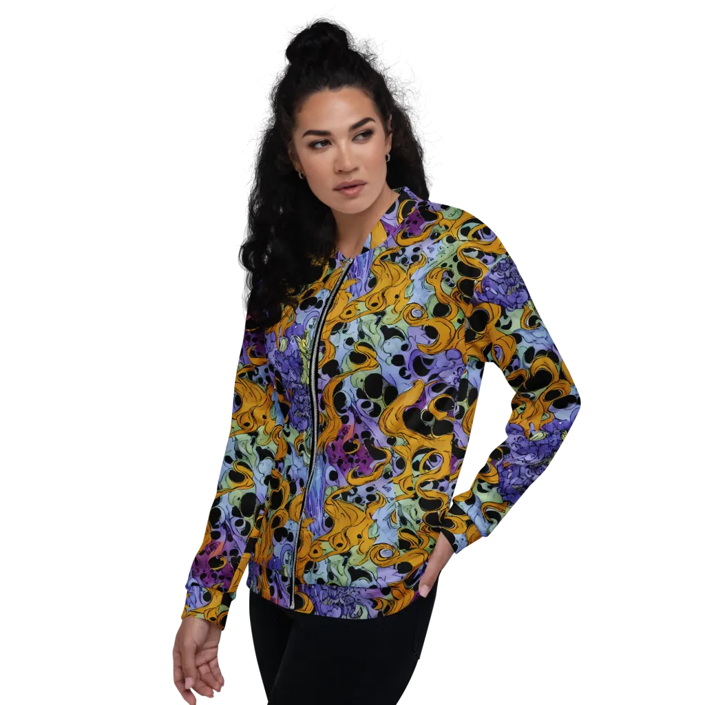 Orange Dreamscape on Bomber Jacket — Left