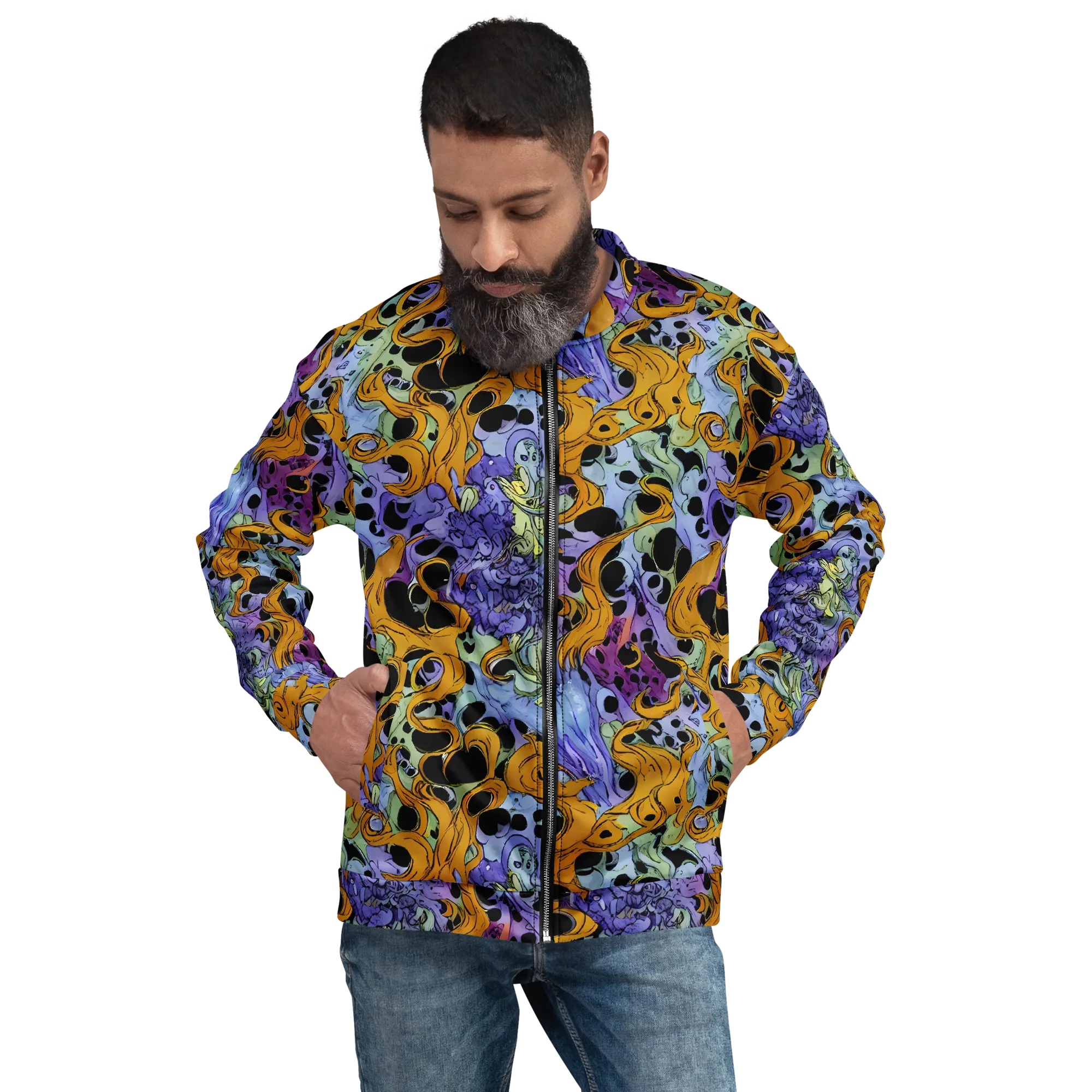 Orange Dreamscape on Bomber Jacket — Front