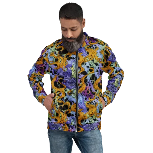 Orange Dreamscape on a Bomber Jacket