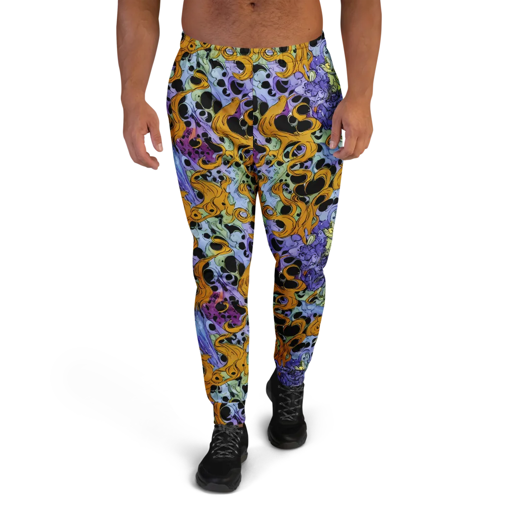 Orange Dreamscape on Men's Joggers — Front