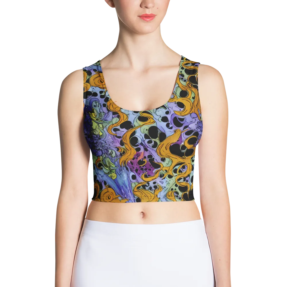 Orange Dreamscape on Crop Top — Front