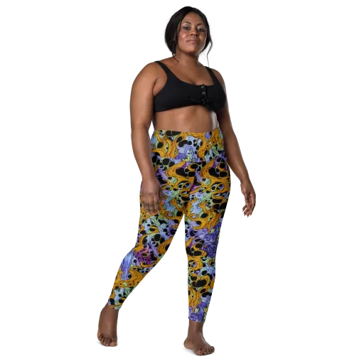 Orange Dreamscape on a Leggings with Pockets