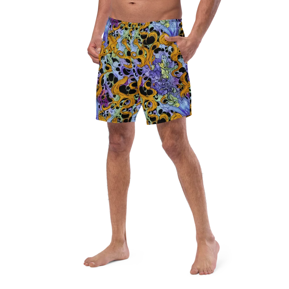 Orange Dreamscape on Swim Trunks — Left Front