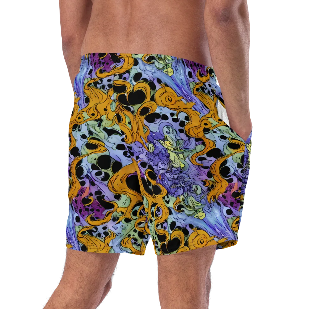 Orange Dreamscape on Swim Trunks — Right Back